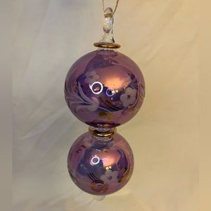 Rare Vintage Etched Glass Ornament